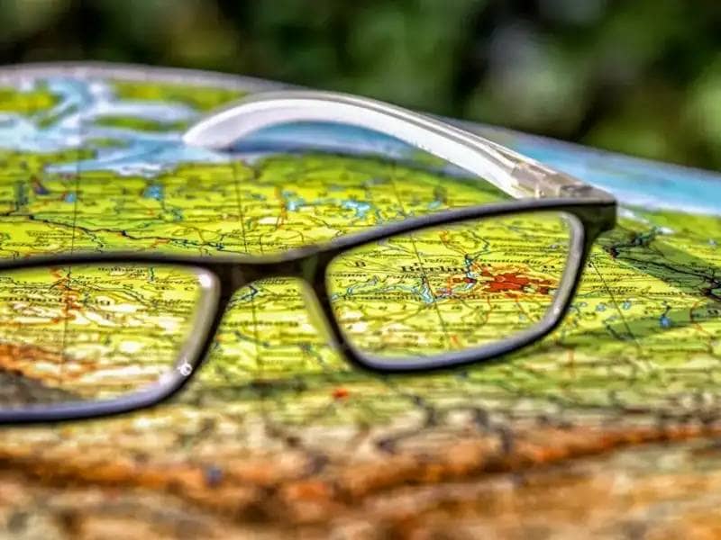Glasses on map of Berlin